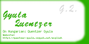 gyula quentzer business card